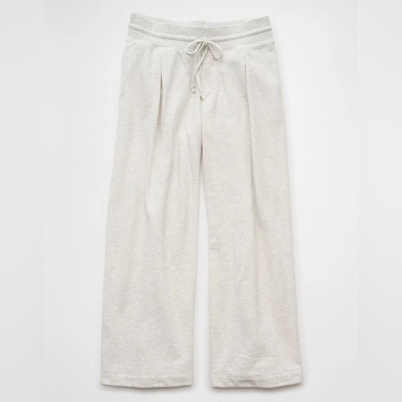 NWOT American Eagle Outfitters Light Gray Wide Leg Pants Women’s Size Large - Picture 1 of 12